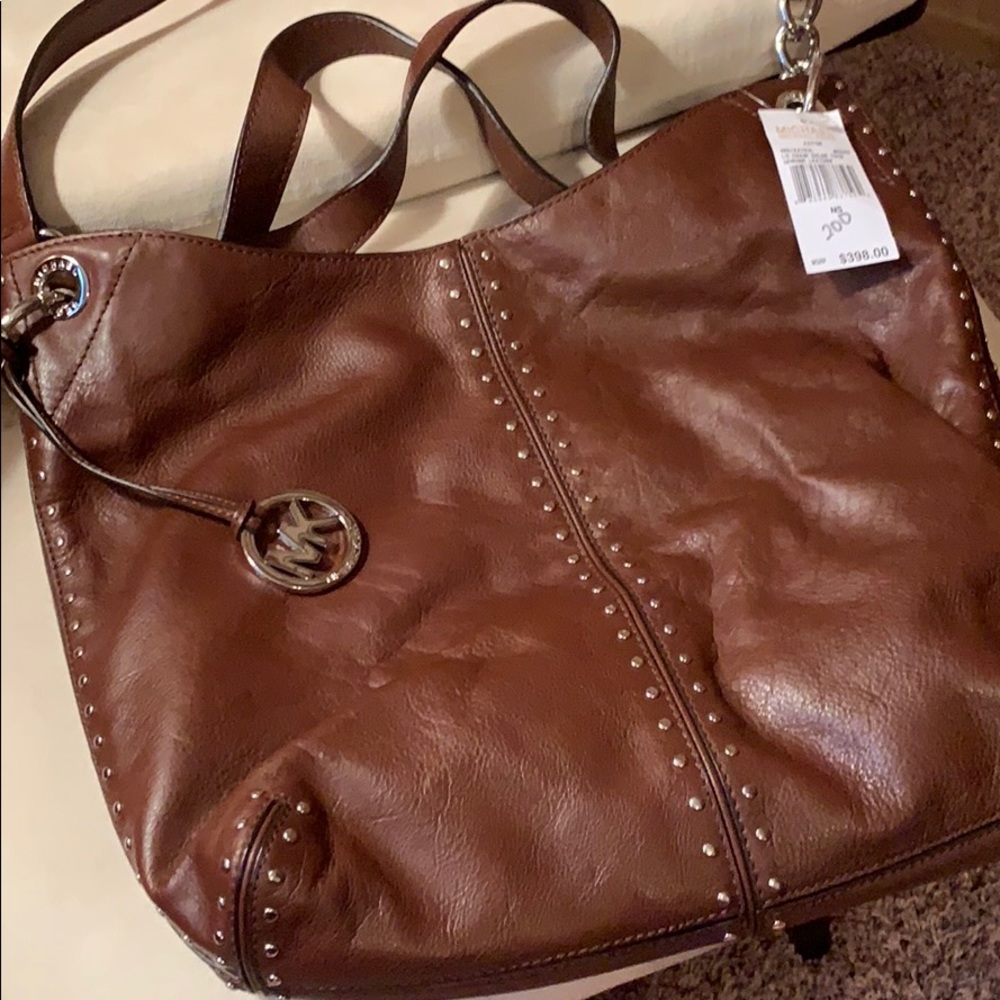 Lg Genuine Leather chain shoulder tote
